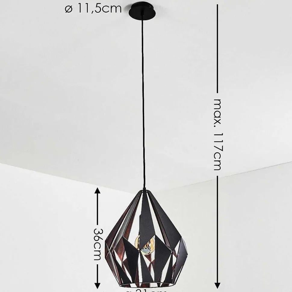 Suspension Situk Cuivre, Noir, 1 Lumiere