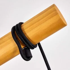 Suspension Taheramo Bois Clair, Noir, 3 Lumieres