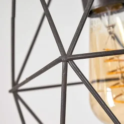 Suspension Taheramo Bois Clair, Noir, 3 Lumieres