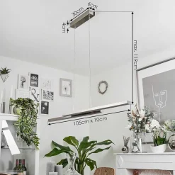 Suspension Tamizat Led Nickel Mat, 2 Lumieres, Changeur De Couleurs