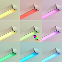 Suspension Tamizat Led Nickel Mat, 2 Lumieres, Changeur De Couleurs