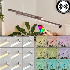 Suspension Tamizat Led Nickel Mat, 2 Lumieres, Changeur De Couleurs