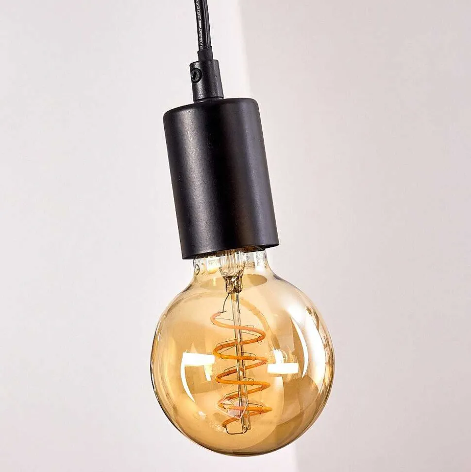 Suspension Tirana Brun, Noir, 4 Lumieres