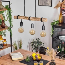 Suspension Toleda Ecru, Noir, 3 Lumieres