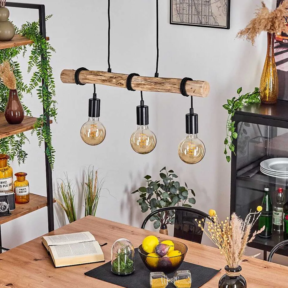 Suspension Toleda Ecru, Noir, 3 Lumieres