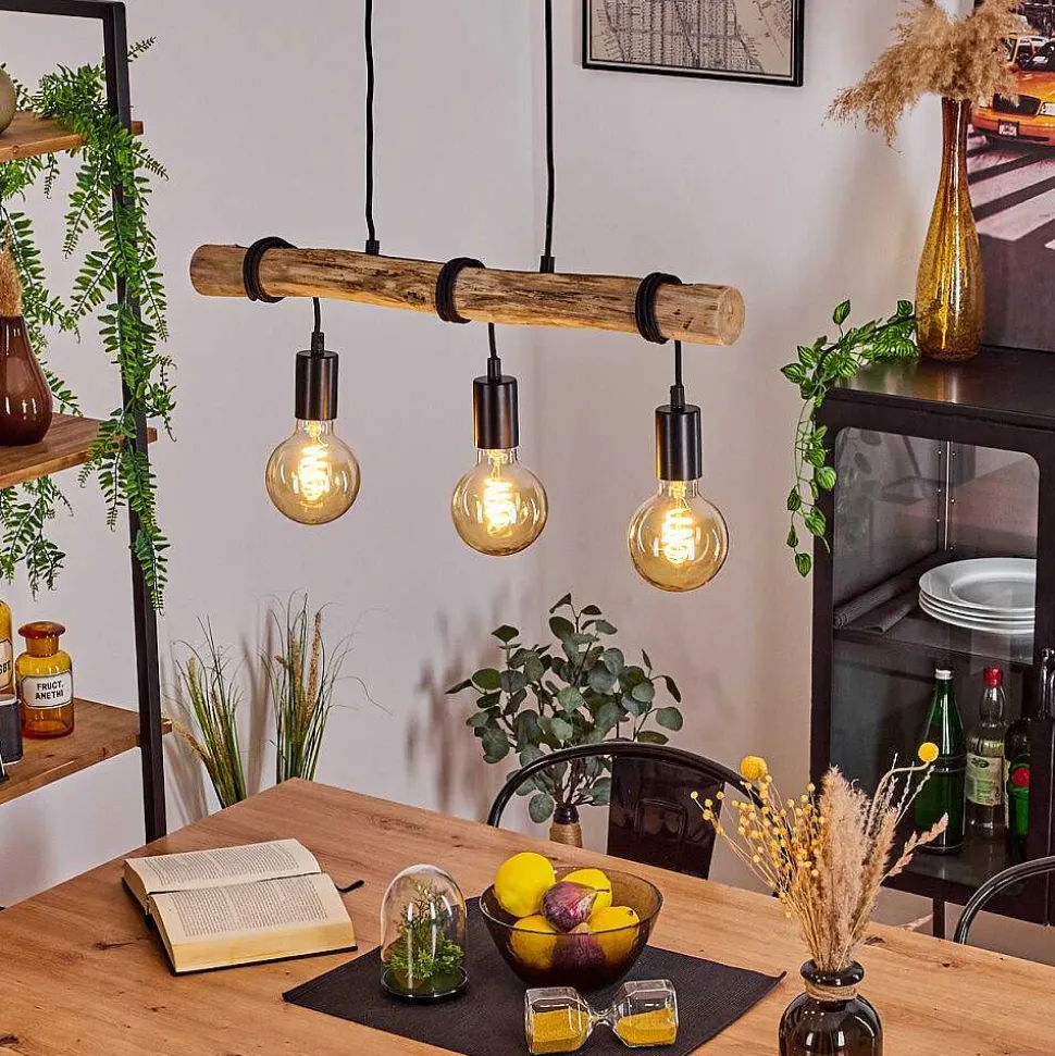 Suspension Toleda Ecru, Noir, 3 Lumieres