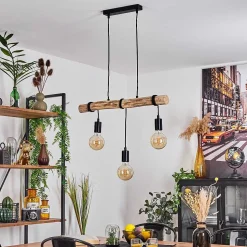 Suspension Toleda Ecru, Noir, 3 Lumieres