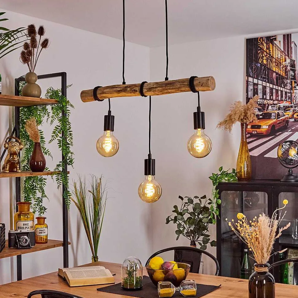 Suspension Toleda Ecru, Noir, 3 Lumieres