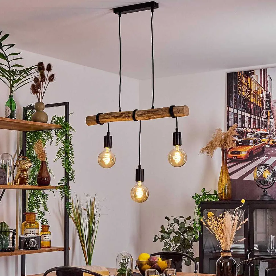 Suspension Toleda Ecru, Noir, 3 Lumieres