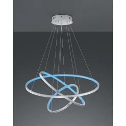 Suspension Trio Aaron Led Nickel Mat, 1 Lumiere, Telecommandes, Changeur De Couleurs