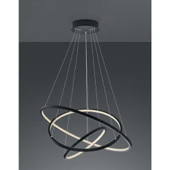 Suspension Trio Aaron Led Anthracite, 1 Lumiere, Telecommandes, Changeur De Couleurs