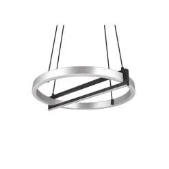 Suspension Trio Thompson Led Aluminium Brosse, 1 Lumiere, Telecommandes, Changeur De Couleurs