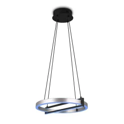 Suspension Trio Thompson Led Aluminium Brosse, 1 Lumiere, Telecommandes, Changeur De Couleurs