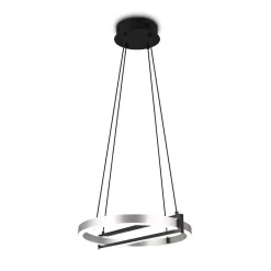 Suspension Trio Thompson Led Aluminium Brosse, 1 Lumiere, Telecommandes, Changeur De Couleurs