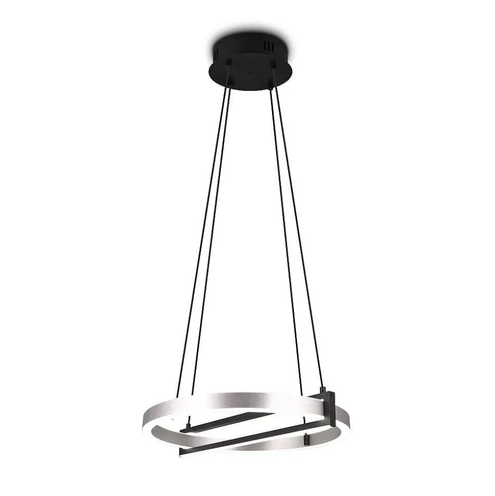 Suspension Trio Thompson Led Aluminium Brosse, 1 Lumiere, Telecommandes, Changeur De Couleurs