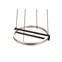 Suspension Trio Thompson Led Aluminium Brosse, 1 Lumiere, Telecommandes, Changeur De Couleurs