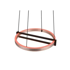 Suspension Trio Thompson Led Aluminium Brosse, 1 Lumiere, Telecommandes, Changeur De Couleurs