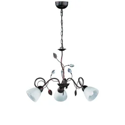 Suspension Trio-Leuchten Traditio Brun Fonce, Rouille, 3 Lumieres