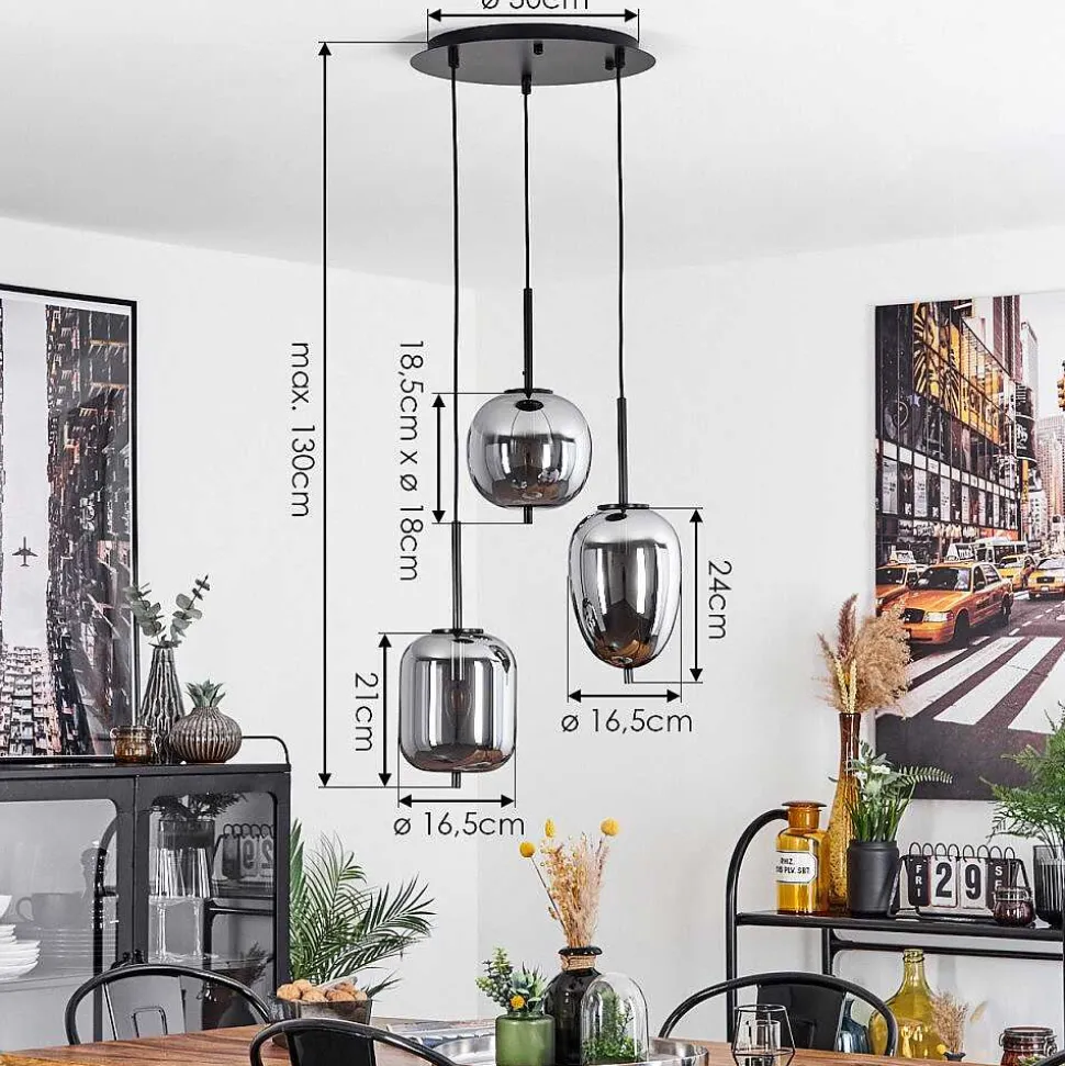 Suspension Verbania Noir, 3 Lumieres