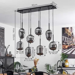 Suspension Verbania Noir, 8 Lumieres