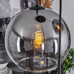 Suspension Verre 20 Cm, 25 Cm, 30Cm Koyoto Clair, Fume, 3 Lumieres