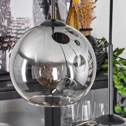 Suspension Verre 15 Cm, 20 Cm, 25 Cm, 30Cm Koyoto Clair, Fume, 5 Lumieres