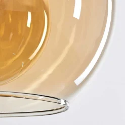 Suspension Verre 25 Cm Koyoto Ambre, 3 Lumieres