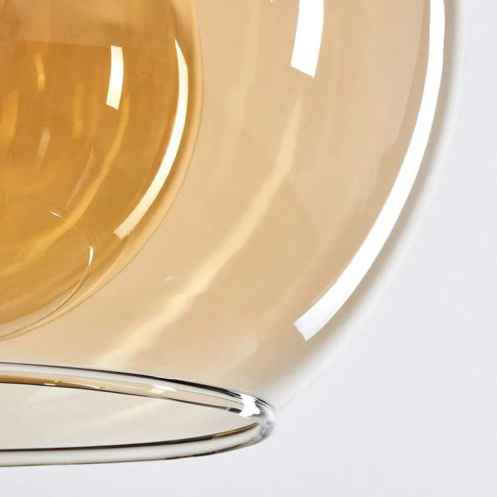Suspension Verre 25 Cm Koyoto Ambre, 3 Lumieres