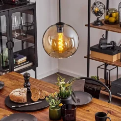 Suspension Verre 25 Cm Koyoto Ambre, 1 Lumiere