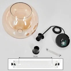 Suspension Verre 25 Cm Koyoto Ambre, 1 Lumiere