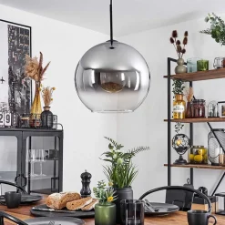 Suspension Verre 30 Cm Koyoto Clair, Fume, 1 Lumiere