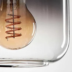 Suspension Verre 15 Cm Lauden Clair, Fume, 4 Lumieres