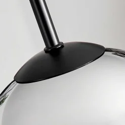 Suspension Verre 15Cm Vevino Chrome, Clair, Fume, 1 Lumiere