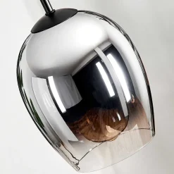 Suspension Verre 15Cm Vevino Chrome, Clair, Fume, 1 Lumiere