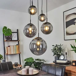 Suspension Voluntad Noir, 5 Lumieres