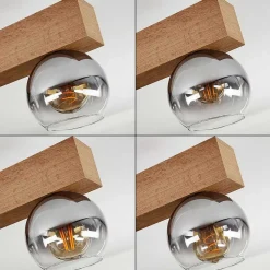 Suspension Vouhet Brun, Couleur Bois, Noir, 5 Lumieres