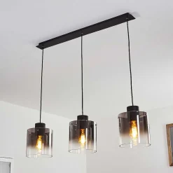Suspension Wichit Noir, 3 Lumieres