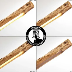 Suspension Winterthur Led Bois Clair, Noir, 1 Lumiere