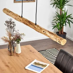 Suspension Winterthur Led Bois Clair, Noir, 1 Lumiere