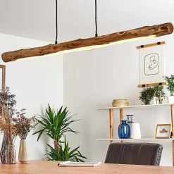 Suspension Winterthur Led Bois Clair, Noir, 1 Lumiere