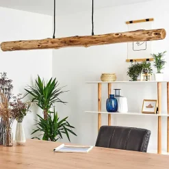 Suspension Winterthur Led Bois Clair, Noir, 1 Lumiere