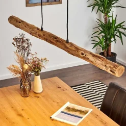 Suspension Winterthur Led Bois Clair, Noir, 1 Lumiere