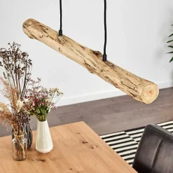 Suspension Winterthur Led Bois Clair, Noir, 1 Lumiere