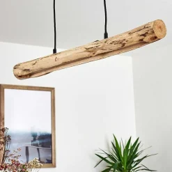 Suspension Winterthur Led Bois Clair, Noir, 1 Lumiere