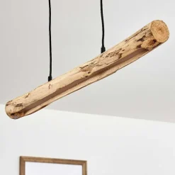 Suspension Winterthur Led Bois Clair, Noir, 1 Lumiere