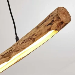 Suspension Winterthur Led Bois Clair, Noir, 1 Lumiere