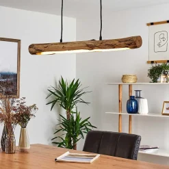 Suspension Winterthur Led Bois Clair, Noir, 1 Lumiere