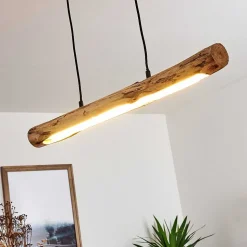 Suspension Winterthur Led Bois Clair, Noir, 1 Lumiere