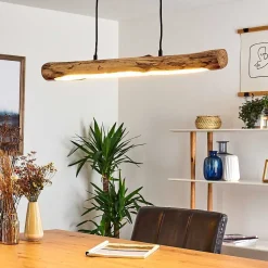 Suspension Winterthur Led Bois Clair, Noir, 1 Lumiere