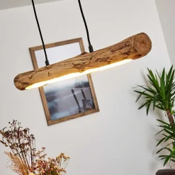 Suspension Winterthur Led Bois Clair, Noir, 1 Lumiere